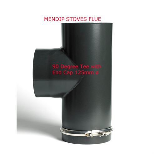 Picture of Matt Black Enamel Flue Pipe 125mm