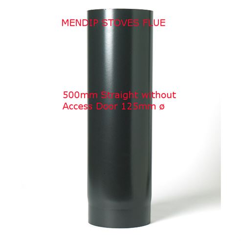 Picture of Matt Black Flue Pipe 125mm Straight Length