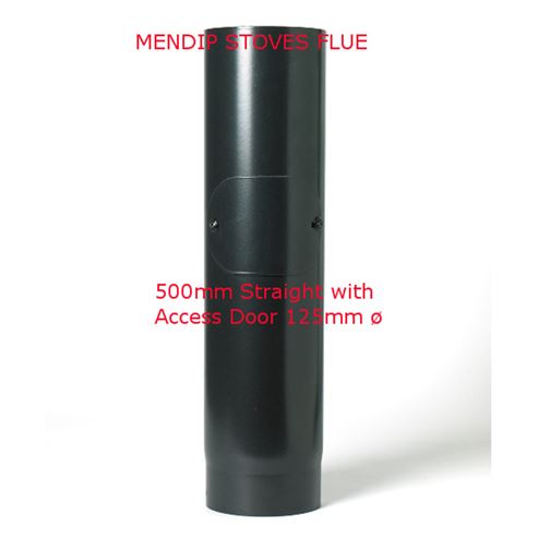 Picture of Matt Black Flue Pipe 125mm Straight Length