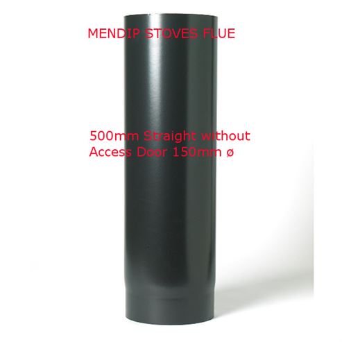 Picture of Matt Black Enamel Flue Pipe 150mm