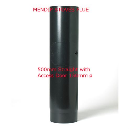 Picture of Matt Black Enamel Flue Pipe 150mm