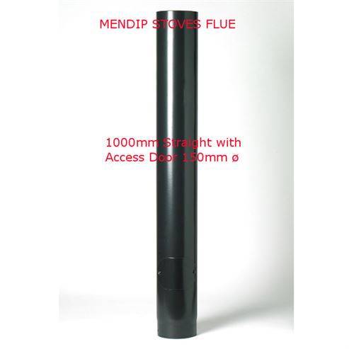 Picture of Matt Black Enamel Flue Pipe 150mm